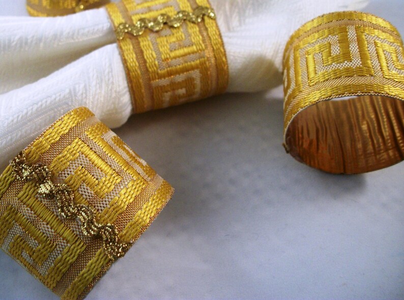 Classic Greek Key Ribbon Napkin Rings Etsy