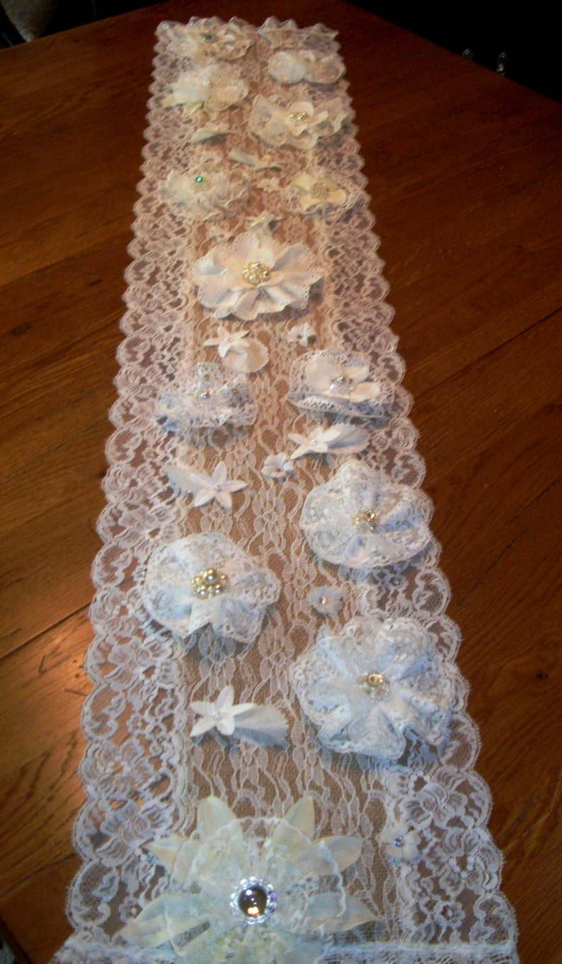 Burlap and Lace Table Runner for Wedding or Bridal Shower Etsy