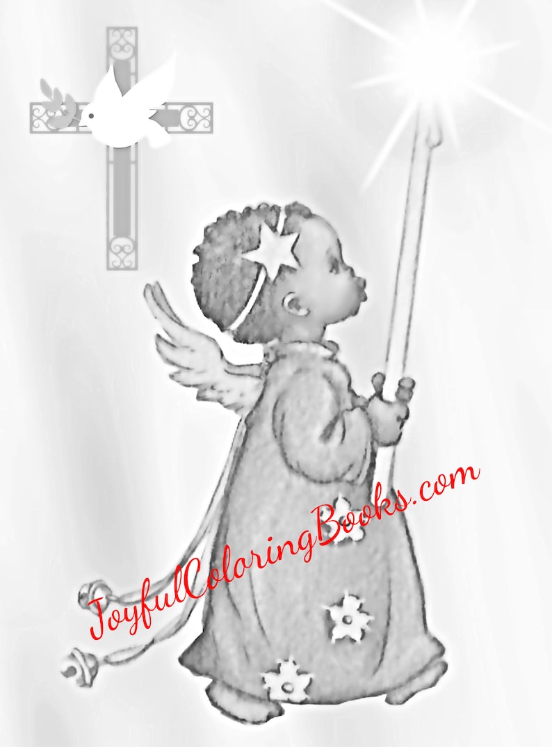 5 African American Grayscale Coloring Book Pages Angels and - Etsy