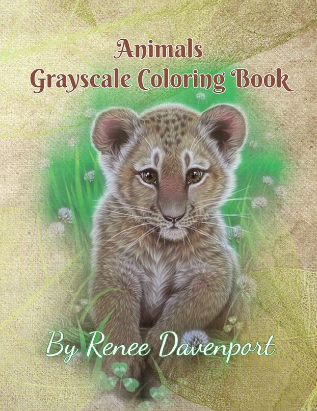 Download Adult Coloring Book Digital Pdf Animals Baby Animals Grayscale Etsy