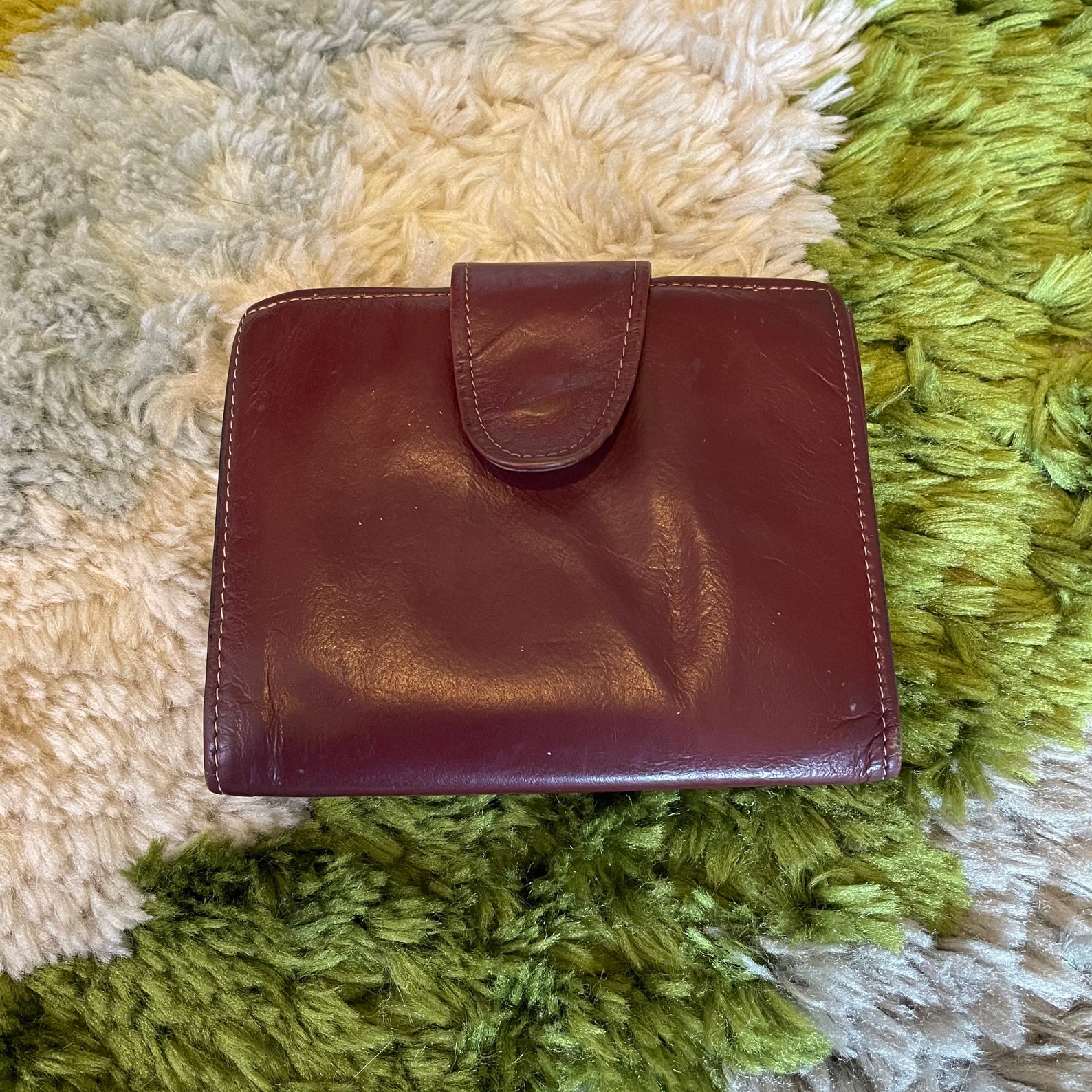 Rolfs Cowhide Burgundy Leather Wallet Etsy
