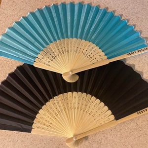 Small classic size silk & bamboo hand fan