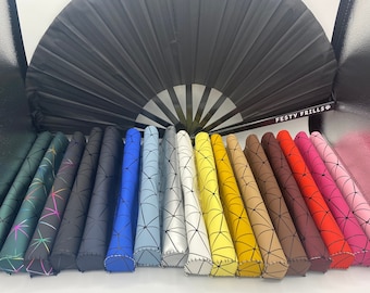 Geometric Print Festival Clack Fan Holder with Carabiner