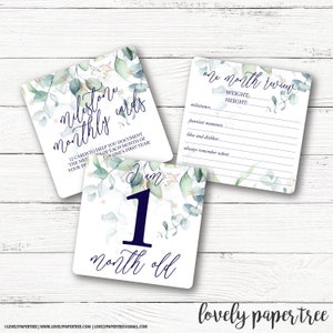 Eucalyptus Star Monthly Milestone Cards / Regalo per baby shower / MC1