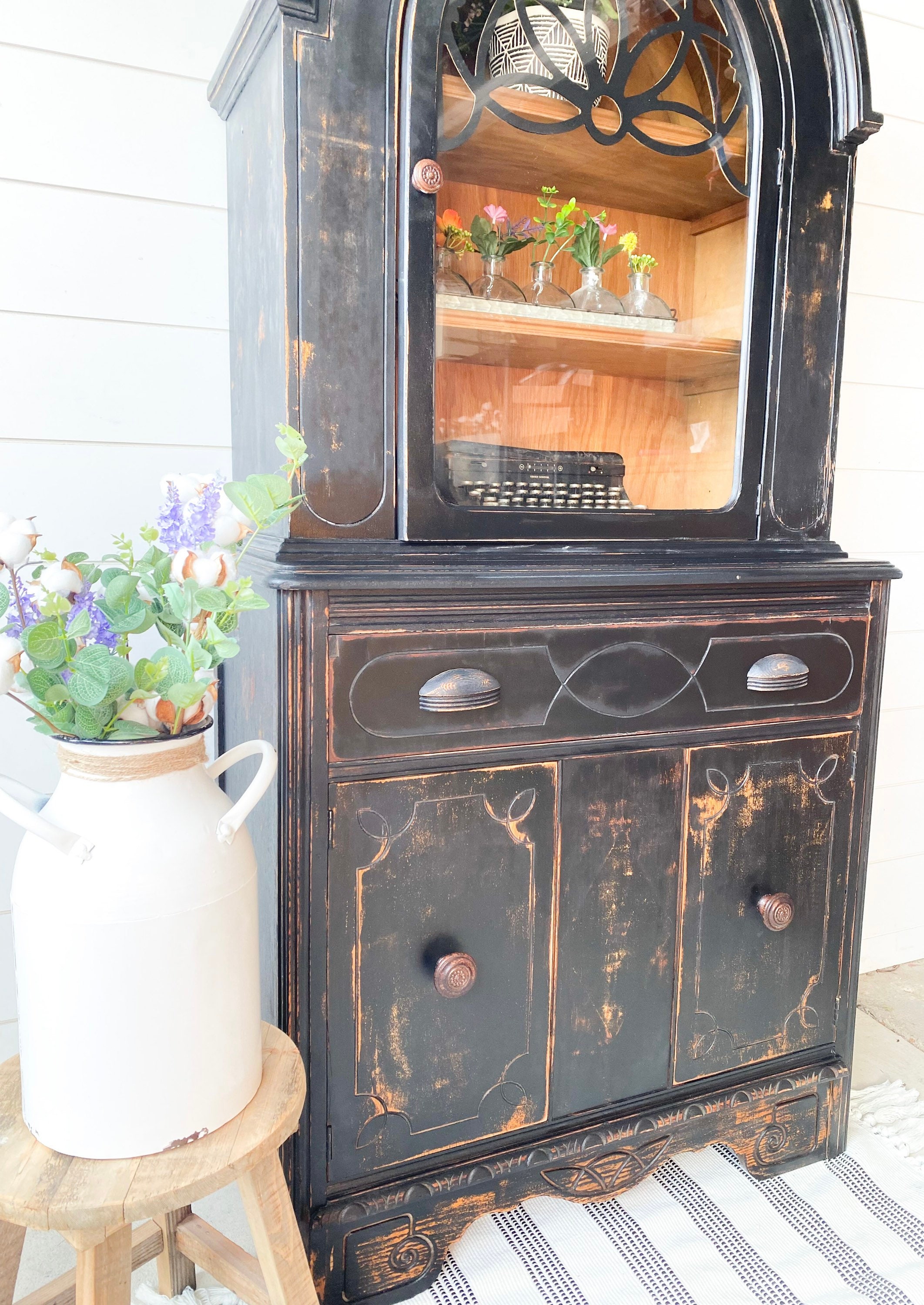 SOLD Stunning and Unique Storage Cabinet Hutch Distressed - Etsy