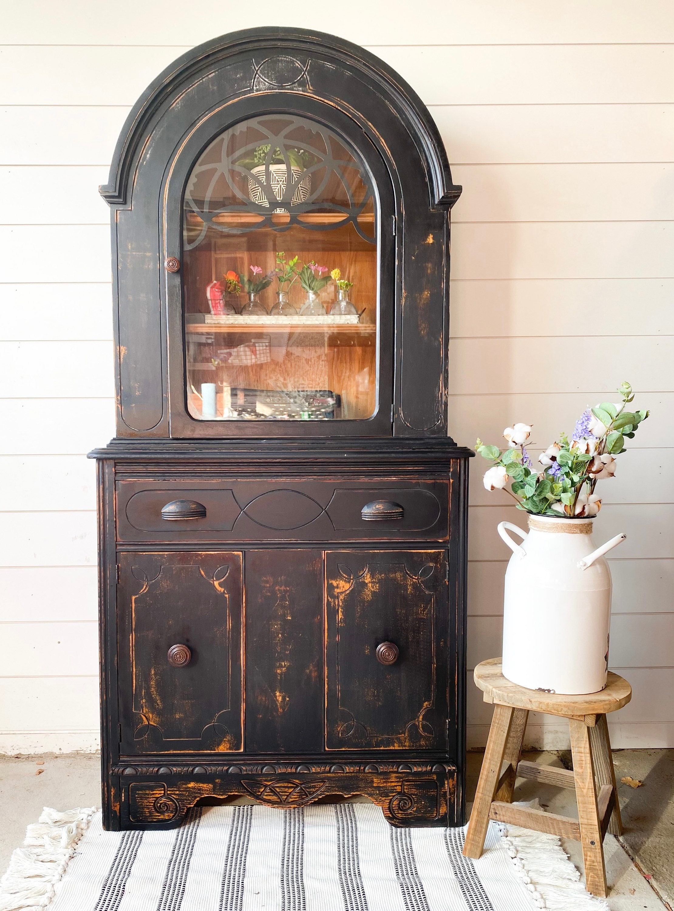 SOLD Stunning and Unique Storage Cabinet Hutch Distressed - Etsy