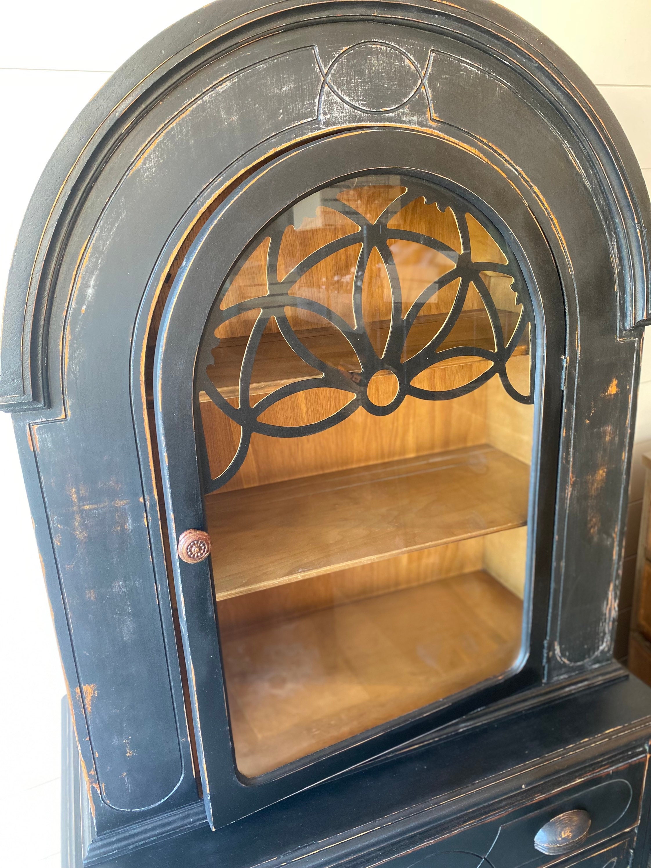 SOLD Stunning and Unique Storage Cabinet Hutch Distressed - Etsy