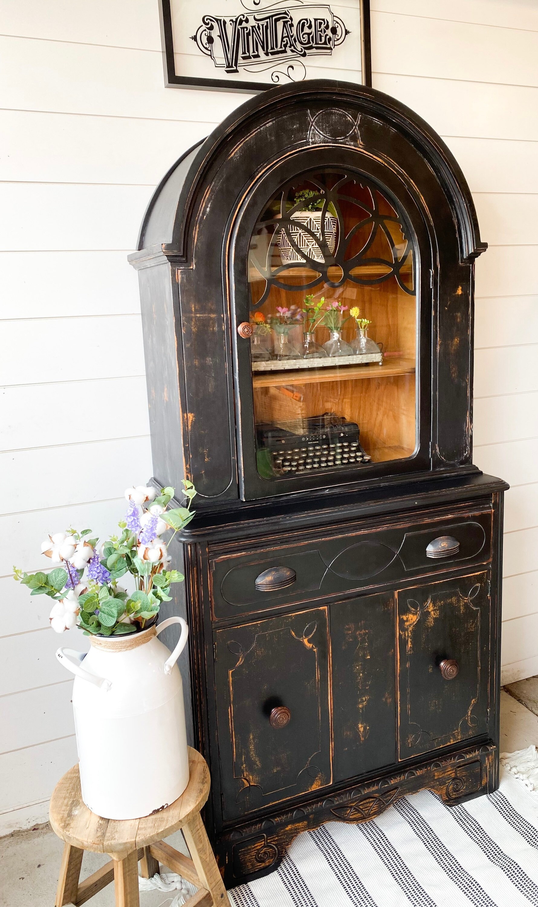 SOLD Stunning and Unique Storage Cabinet Hutch Distressed - Etsy
