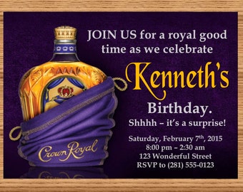 PRINTABLE Custom Invitation - Crown Royal Themed Party Invitation