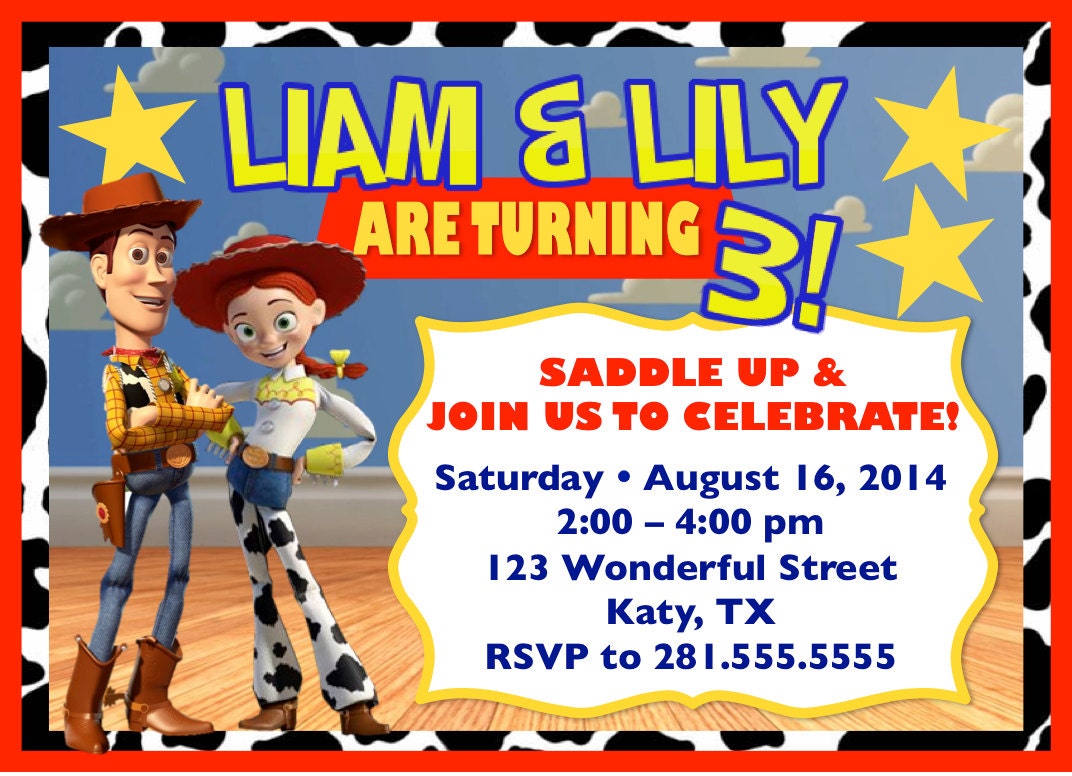 PRINTABLE Custom Invitation - Toy Story Birthday Invitation Featuring ...