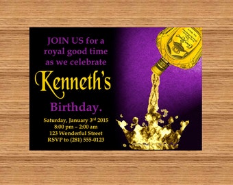 PRINTABLE Custom Invitation - Crown Royal Themed Party Invitation