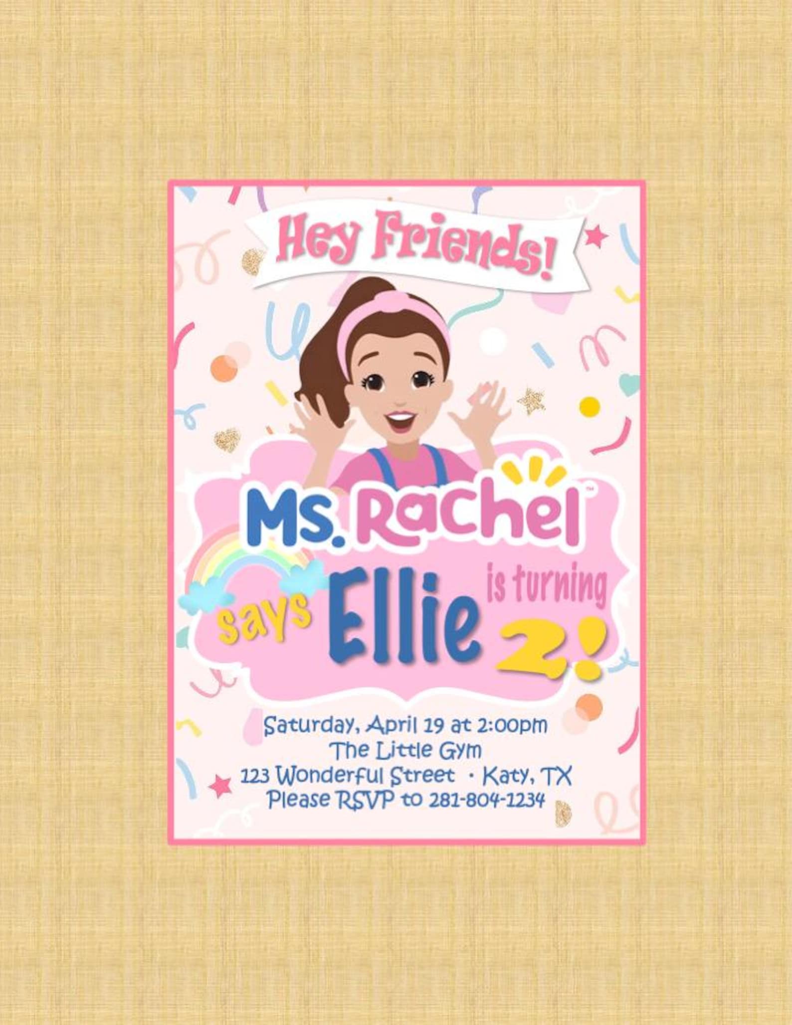 Custom Printable Invitation - Ms. Rachel Invitation - Etsy