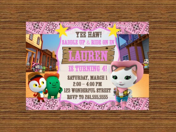 Printable Custom Invitation Western Sheriff Callie Birthday Etsy