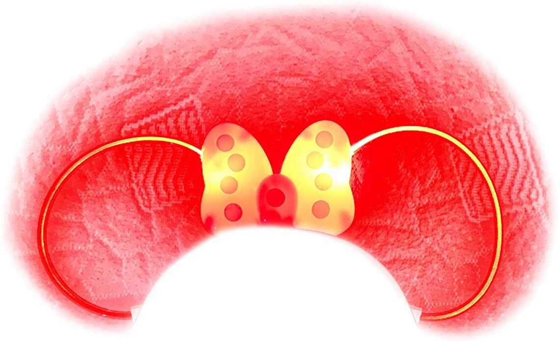 Glowing Light up Polka Dot Mouse Ears and Necklace LED Set 3 | Etsy