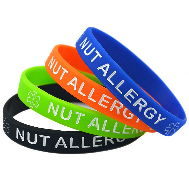 Nut Allergy Alert Awareness Silicone Bracelet Wristband Etsy