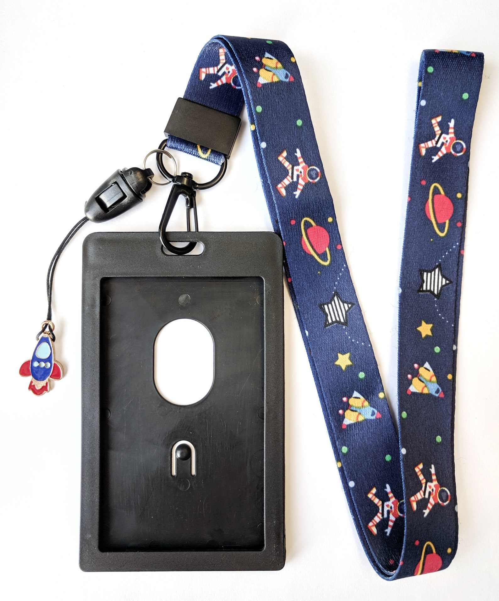 Space Lanyard With ID Badge Key Chain Holder and Decorative Etsy