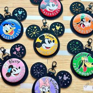 Passholder Button with Custom Name Keychain Button Holder Custom Badge Button Celebration Button Passholder Magnet Inspired Button