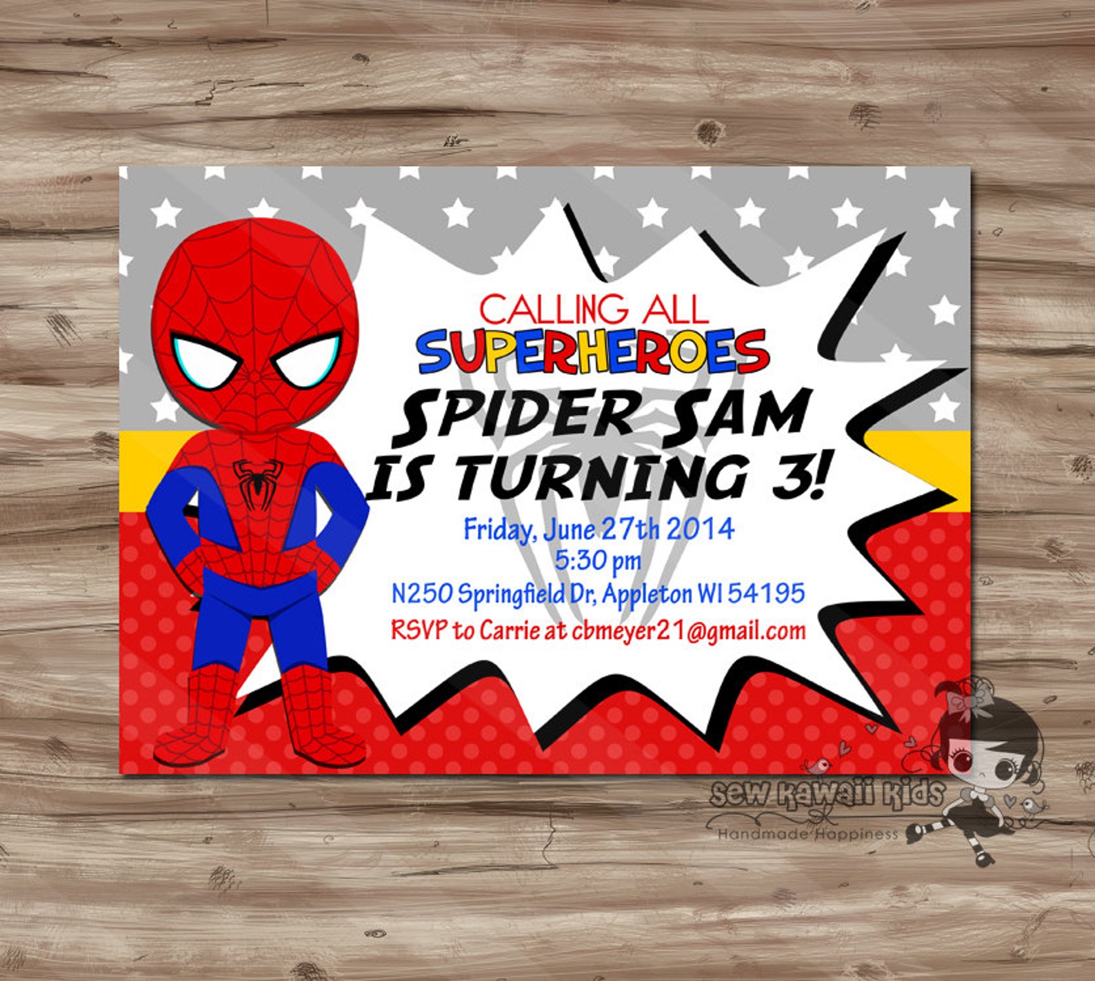 SPIDER MAN Invitation Spiderman Invite Spiderman Invite Etsy