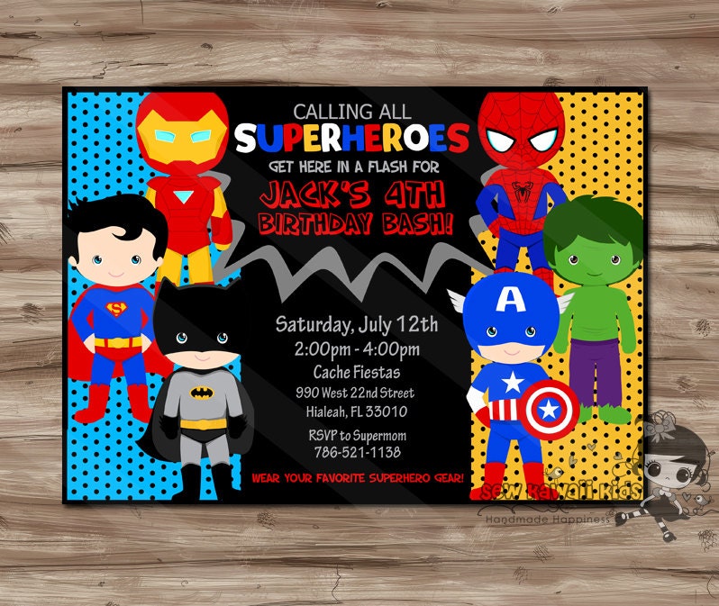 Superhero Invitation Superhero Invitation Superhero Invitation Etsy