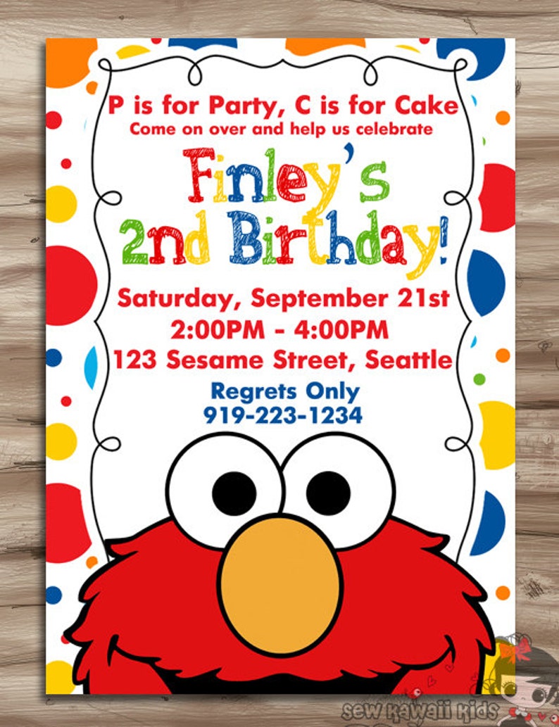 Elmo Invitation Elmo Invitation Elmo Birthday Invite Sesame Etsy