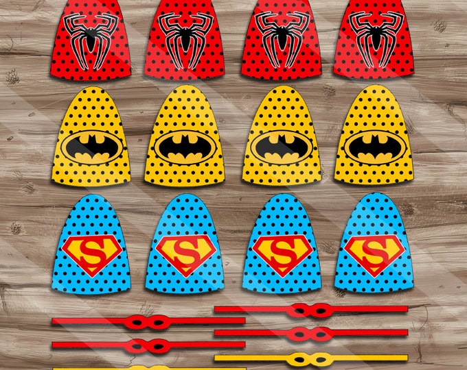 Superhero Lollipops Superhero Capes and Masks Birthday Party - Etsy