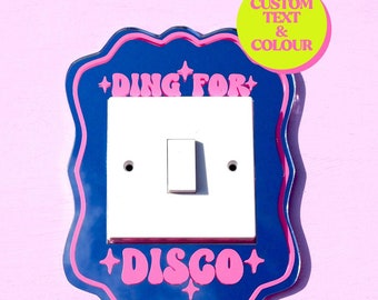 Custom Mirror Light Switch Cover - Groovy