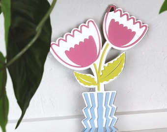 Zig Zag Flowers Mirror