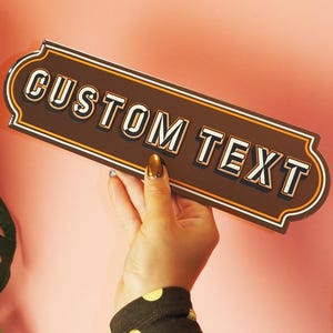 Plaque miroir rectangulaire en bronze - TEXTE PERSONNALISÉ