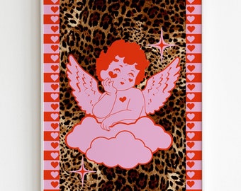 レトロな天使のウォールプリント - Etsy 日本