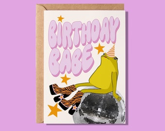 Cartão de felicitações de aniversário de sapo