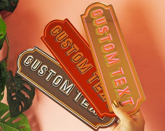 Custom Text Rectangle Sign