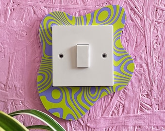 Green & Blue Groovy Blob Light Switch