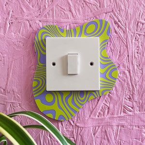 Grön & Lila Groovy Blob Ljusströmbrytare