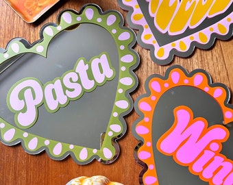 Large Pasta Frilly Heart Mirror