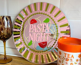 Retro Pasta Dinner Plate Mirror