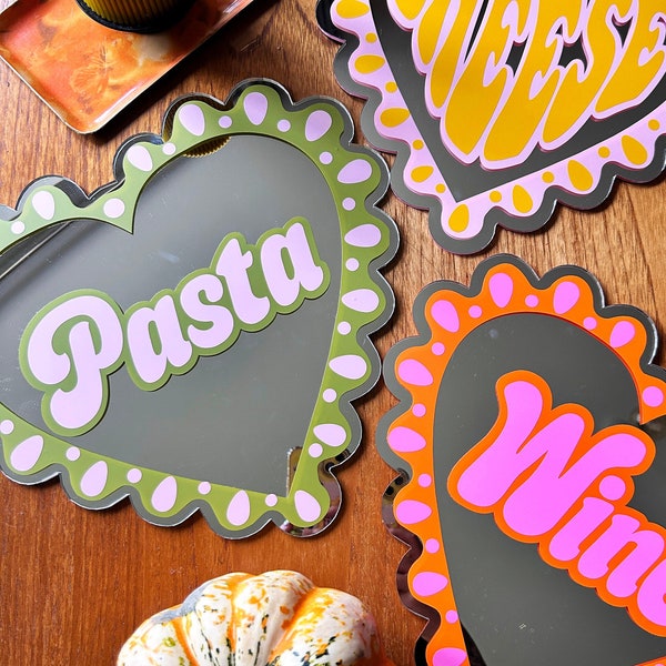 Large Pasta Frilly Heart Mirror