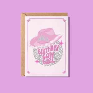 Cartão de felicitações de aniversário de cowgirl