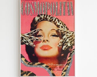 Cosmopolitan Collection Cover Oct 1949 Glitter Art/Print/Retro/Mixed Media