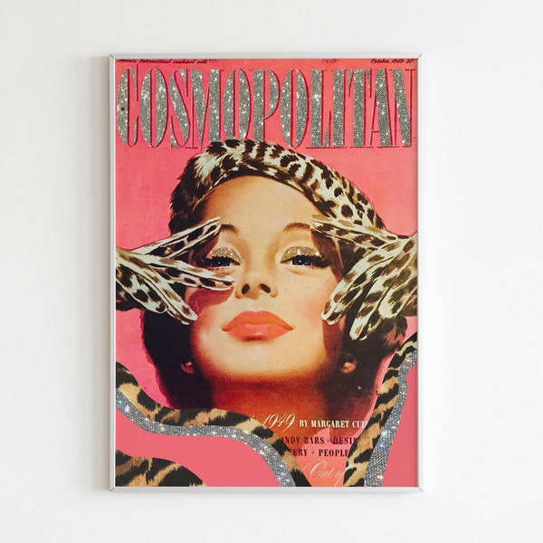 Cosmopolitan Collection Cover Oct 1949 Glitter Art/Print/Retro/Mixed Media