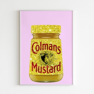 Colmans English Mustard Glitter Wall Art/Wall Decor/Print