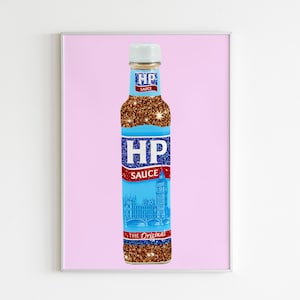 HP Brown Sauce Glitter Wall Art/Wall Decor/Print/Illustration/Kitchen