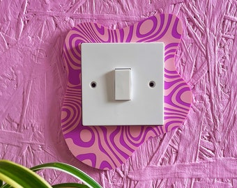 Pink & Lilac Groovy Blob Light Switch