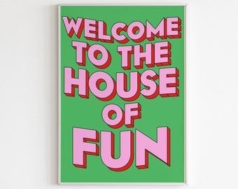 Welcome To The House Of Fun Madness Song Lyrics Wall Art/Wall Decor/Print