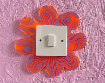 Orange & Lilac Psychedelic Wavy Light Switch