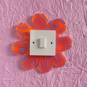 Orange & Lilac Psychedelic Wavy Light Switch