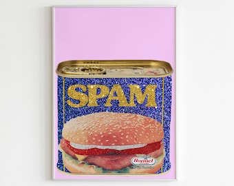 SPAM Glitter Retro Wall Art/Wall Decor/Print/Illustration/Kitchen