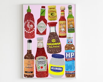 CLASSIC SAUCES Glitter Wall Art/Wall Decor/Print