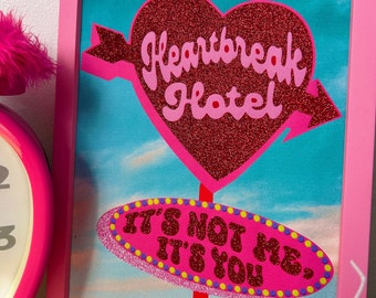 Heartbreak Motel Glitter Fabric Print