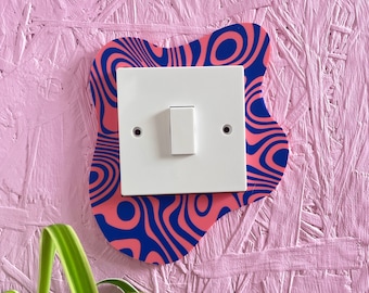 Pink & Blue Groovy Blob Light Switch