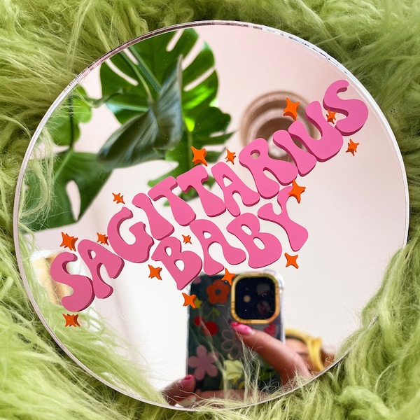 Sagittarius Horoscope/Star Sign Mini Disc Mirror